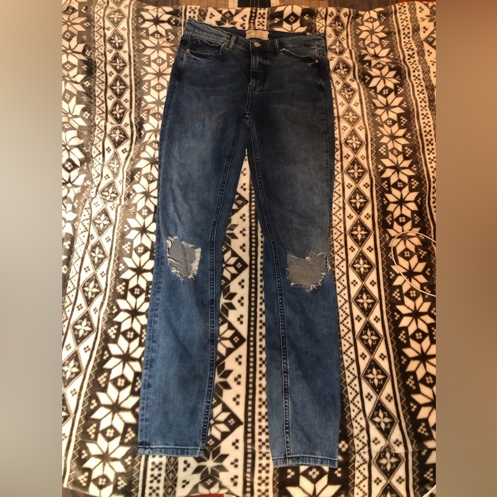 Free People High Rise Stretch Skinny Jeans Sz W 24S Light Wash 61855-16515125 - Picture 1 of 4